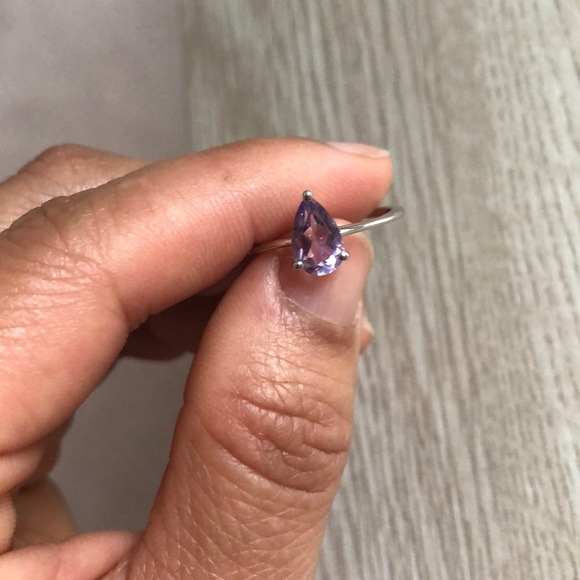 Sterling Silver and Amethyst Ring, Size 6 - Picture 3 of 4